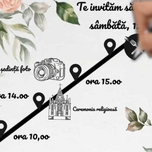 Invitatii video nunta/botez (whiteboard animation)
